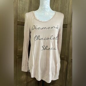 DIAMONDS CHOCOLATE SHOES graphic long sleeve tee.
